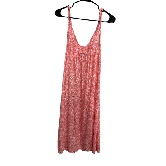 Cinta Tomato Sleeveless Pink White Floral Sun Dress - Picture 2 of 9